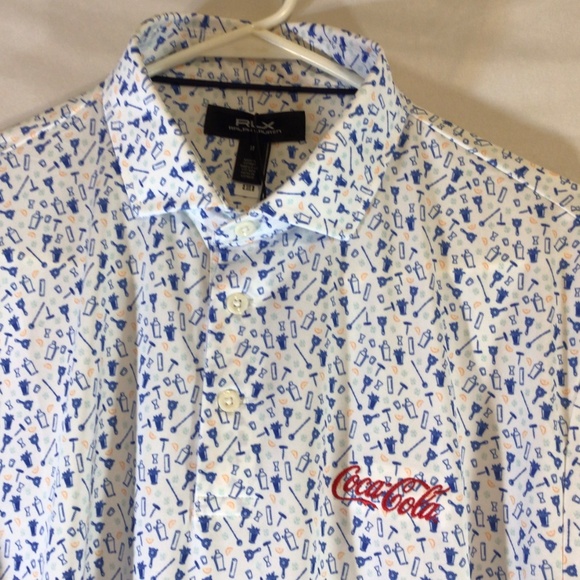 RLX Ralph Lauren Men Golf Polo M Cocktail Drink Print Performance Stretch Shirt - Picture 4 of 11